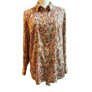 Ann Taylor size 8 pink and green dress shirt